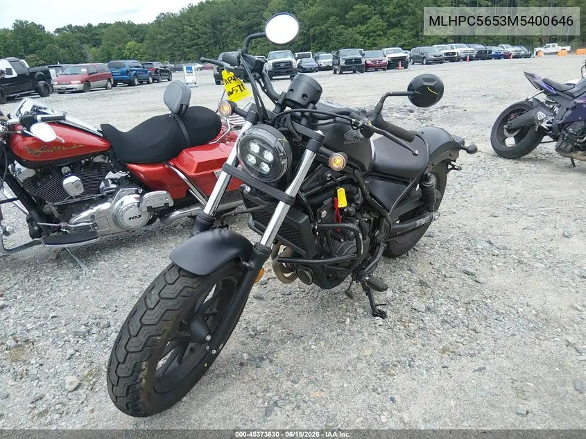 2021 Honda Cmx500 A VIN: MLHPC5653M5400646 Lot: 45373630