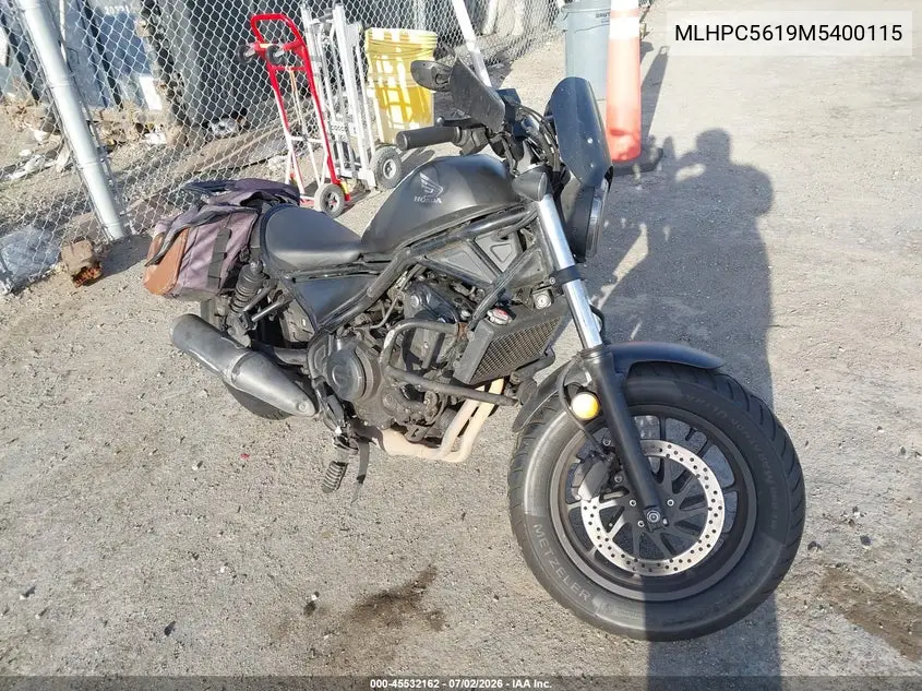 2021 Honda Cmx500 VIN: MLHPC5619M5400115 Lot: 45532162