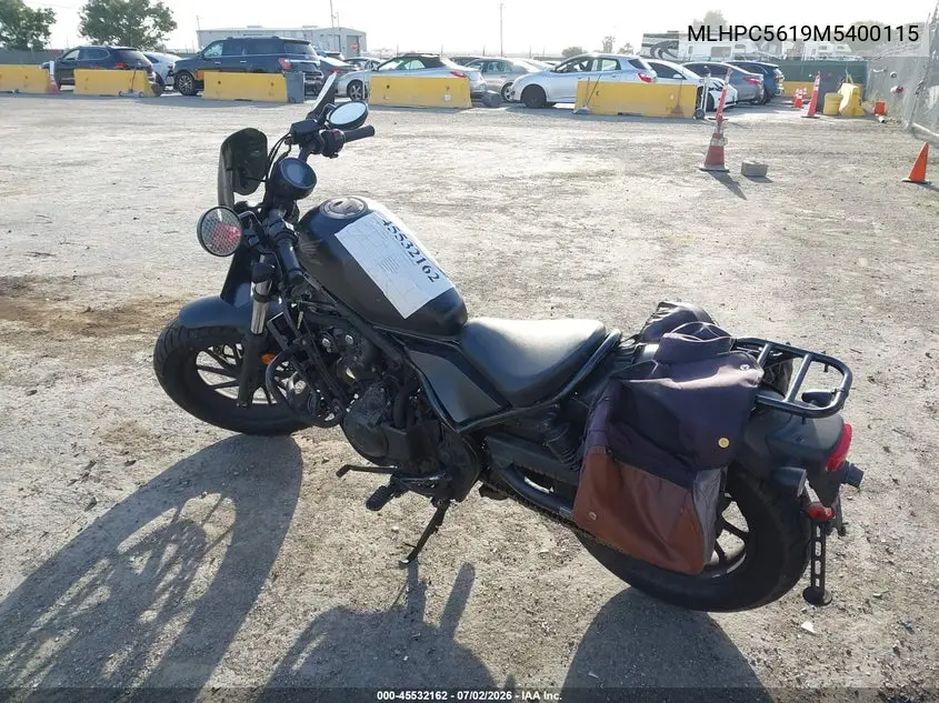 2021 Honda Cmx500 VIN: MLHPC5619M5400115 Lot: 45532162