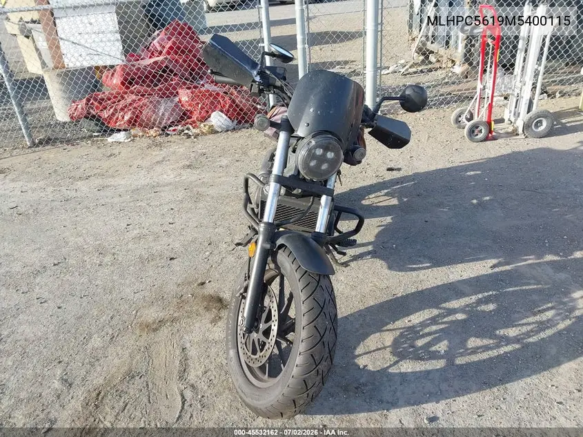 2021 Honda Cmx500 VIN: MLHPC5619M5400115 Lot: 45532162