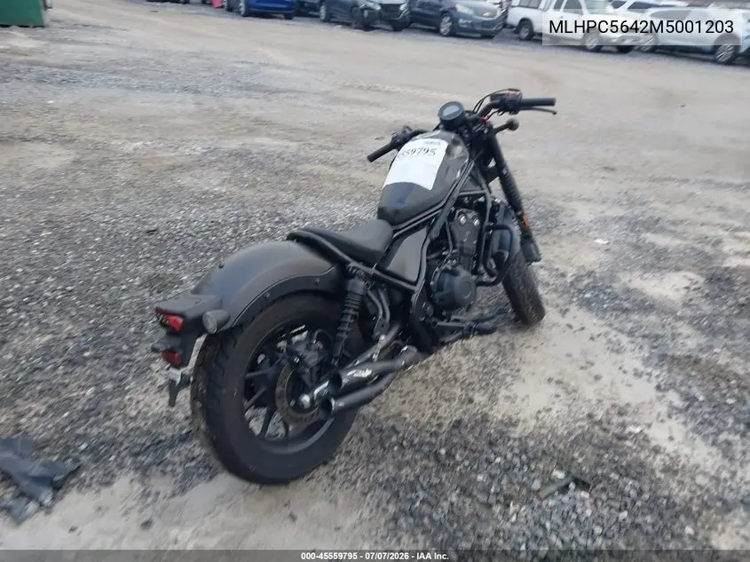 2021 Honda Cmx500 A2 VIN: MLHPC5642M5001203 Lot: 45559795
