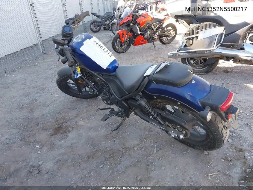 2022 Honda Cmx300 A VIN: MLHNC5352N5500217 Lot: 44461212