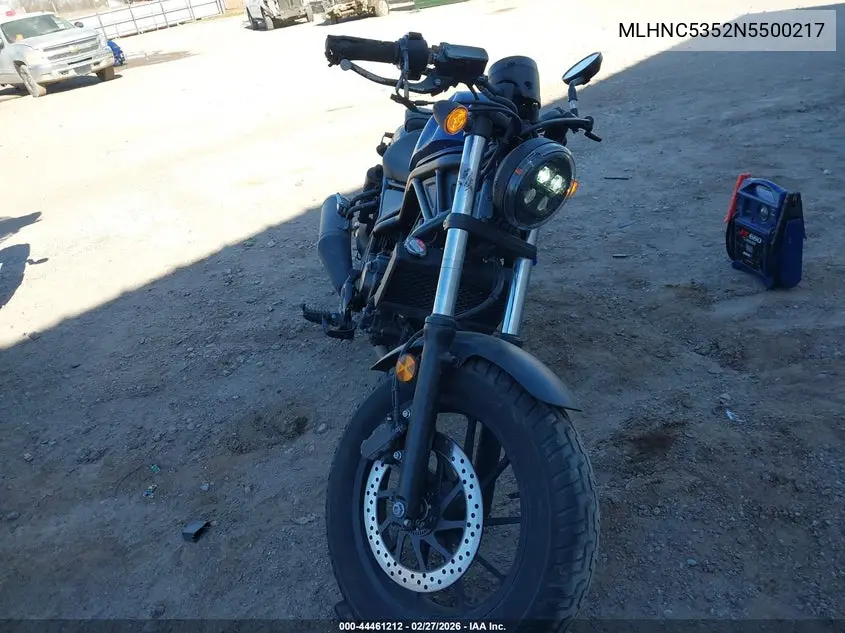 2022 Honda Cmx300 A VIN: MLHNC5352N5500217 Lot: 44461212