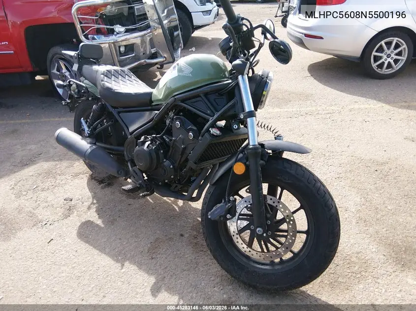 2022 Honda Cmx500 VIN: MLHPC5608N5500196 Lot: 45283146