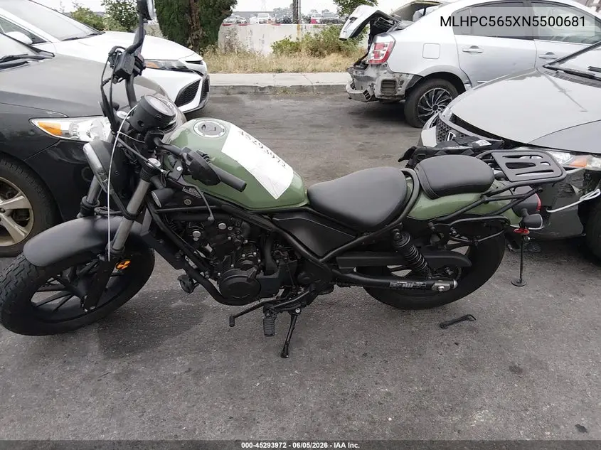 2022 Honda Cmx500 A VIN: MLHPC565XN5500681 Lot: 45293972
