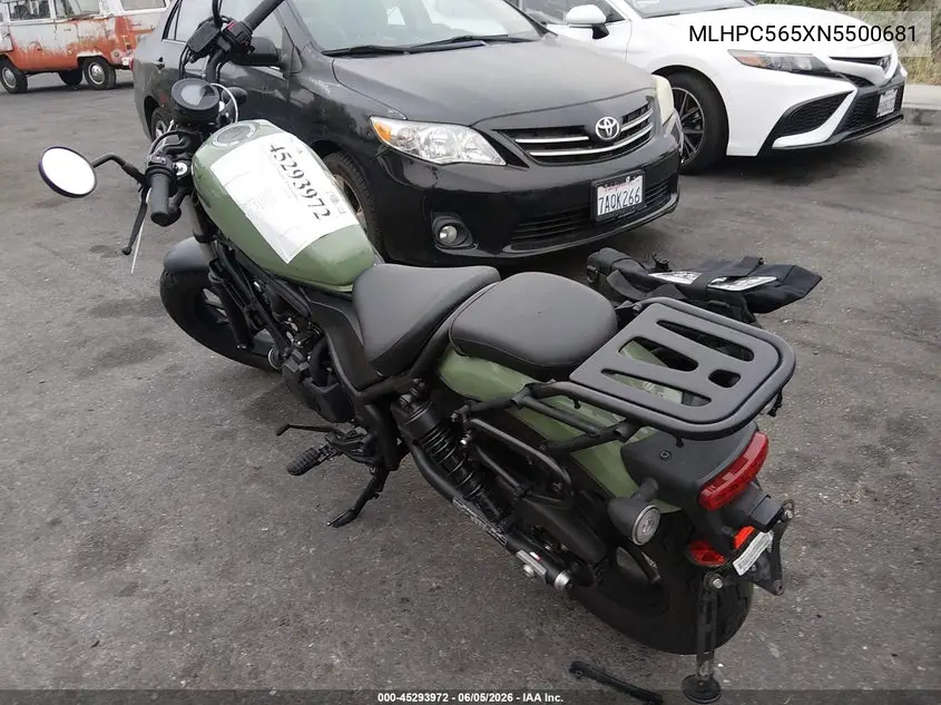 2022 Honda Cmx500 A VIN: MLHPC565XN5500681 Lot: 45293972