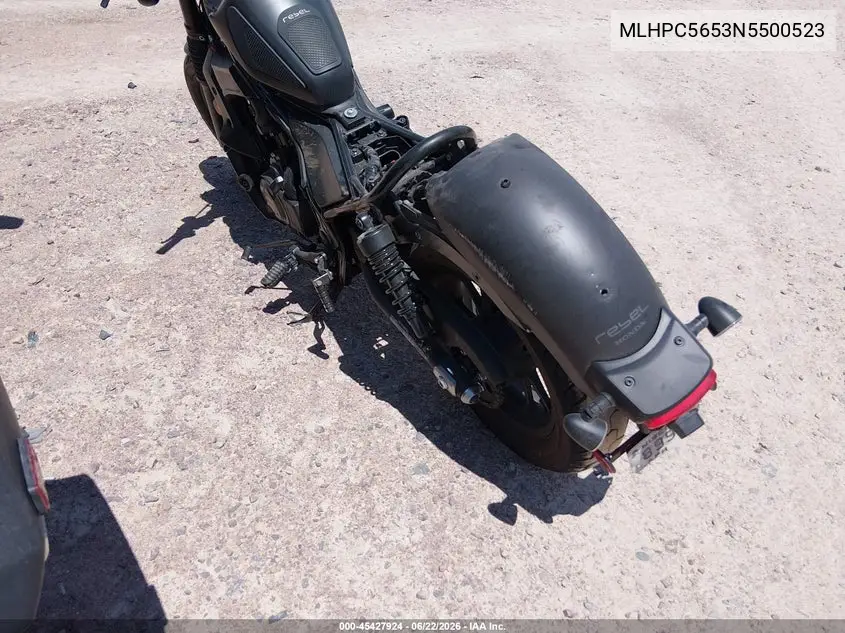 2022 Honda Cmx500 A VIN: MLHPC5653N5500523 Lot: 45427924