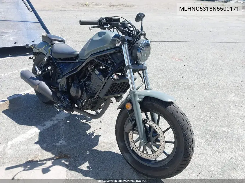 2022 Honda Cmx300 VIN: MLHNC5318N5500171 Lot: 45452826