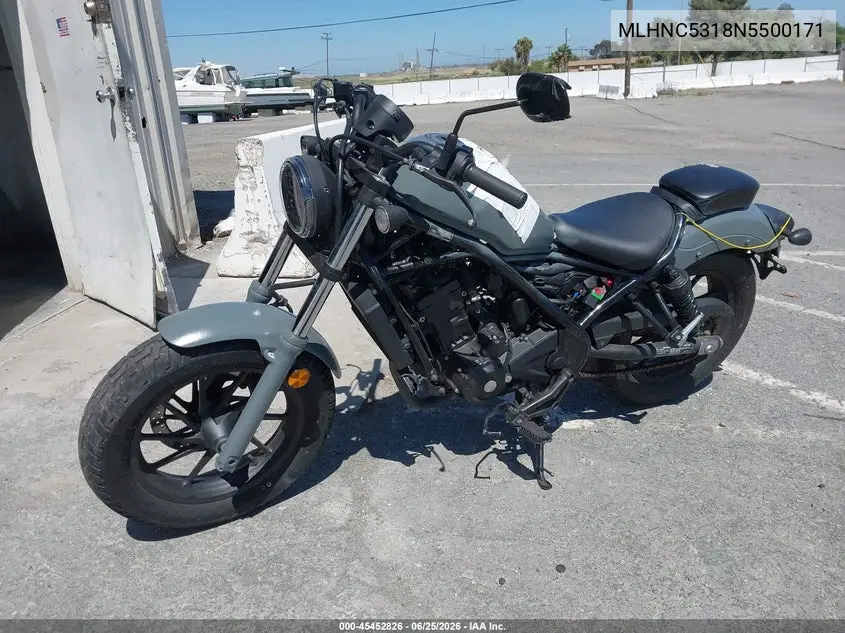 2022 Honda Cmx300 VIN: MLHNC5318N5500171 Lot: 45452826