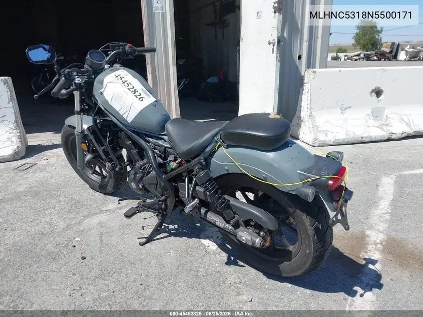 2022 Honda Cmx300 VIN: MLHNC5318N5500171 Lot: 45452826