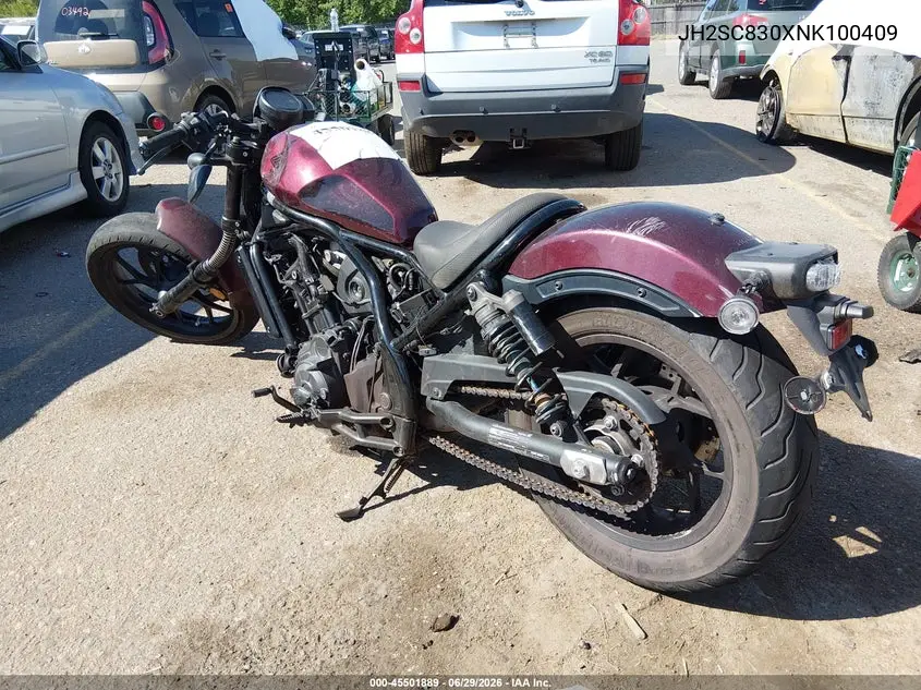 2022 Honda Cmx1100 A VIN: JH2SC830XNK100409 Lot: 45501889