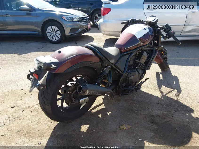 2022 Honda Cmx1100 A VIN: JH2SC830XNK100409 Lot: 45501889