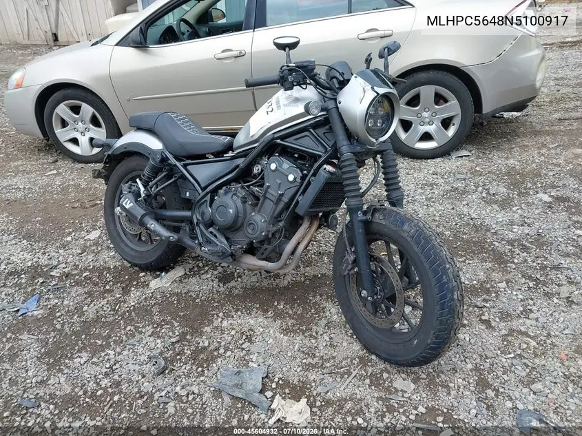 2022 Honda Cmx500 A2 VIN: MLHPC5648N5100917 Lot: 45604932