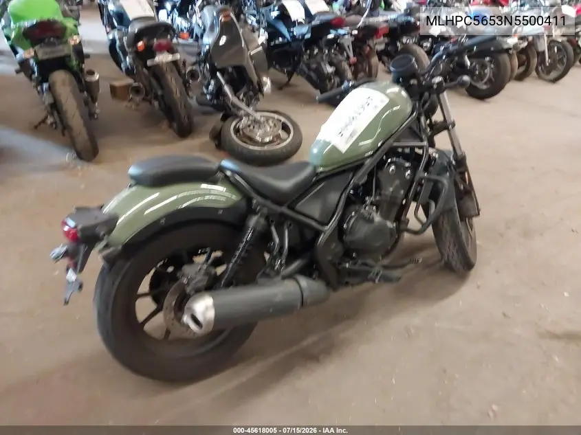 2022 Honda Cmx500 A VIN: MLHPC5653N5500411 Lot: 45618005