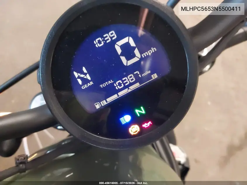 2022 Honda Cmx500 A VIN: MLHPC5653N5500411 Lot: 45618005