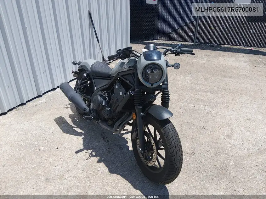 2024 Honda Cmx500 A2 VIN: MLHPC5617R5700081 Lot: 45053691