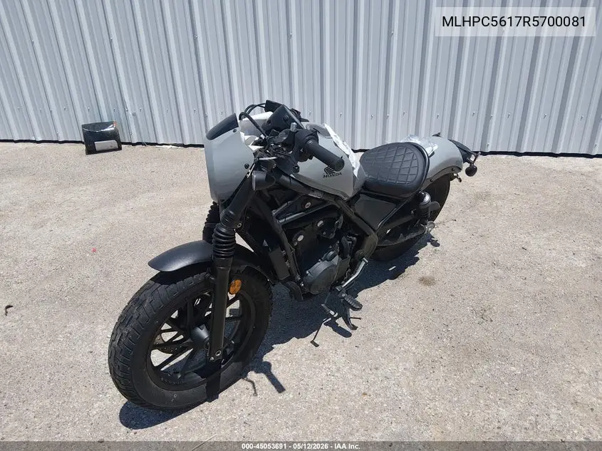 2024 Honda Cmx500 A2 VIN: MLHPC5617R5700081 Lot: 45053691
