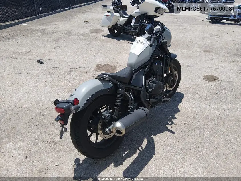 2024 Honda Cmx500 A2 VIN: MLHPC5617R5700081 Lot: 45053691