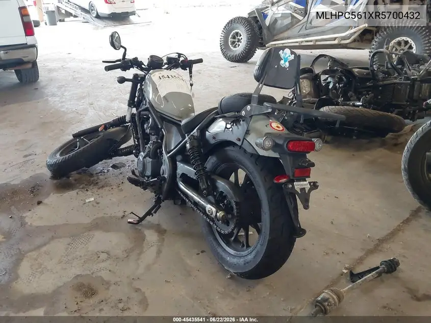 2024 Honda Cmx500 A2 VIN: MLHPC561XR5700432 Lot: 45435541
