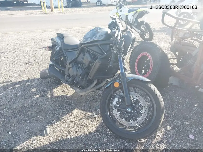 2024 Honda Cmx1100 A VIN: JH2SC8303RK300103 Lot: 45484060