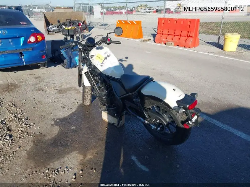2025 Honda Cmx500 A VIN: MLHPC5659S5800112 Lot: 43598064