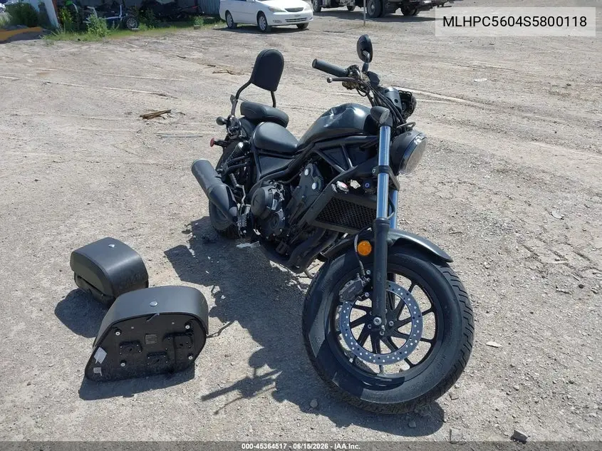 2025 Honda Cmx500 VIN: MLHPC5604S5800118 Lot: 45364517