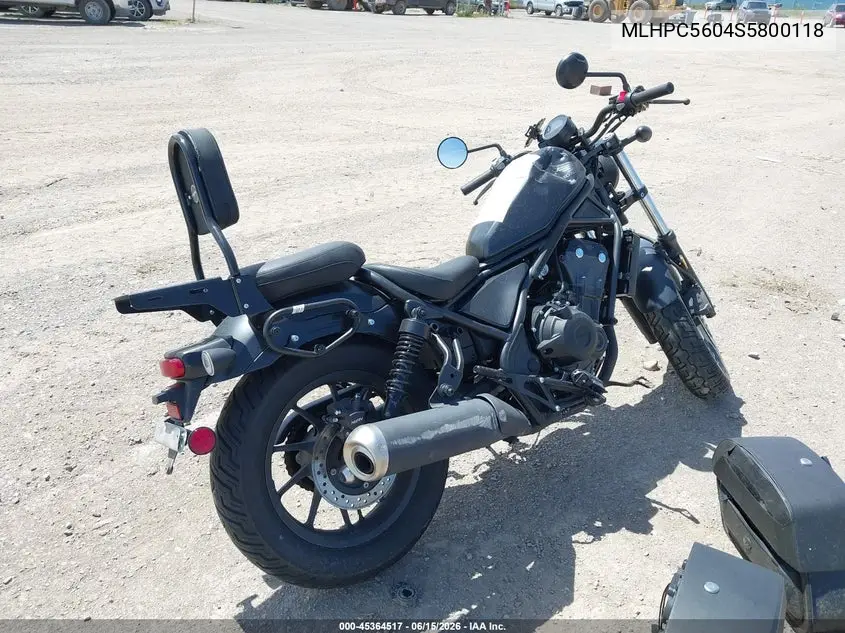 2025 Honda Cmx500 VIN: MLHPC5604S5800118 Lot: 45364517
