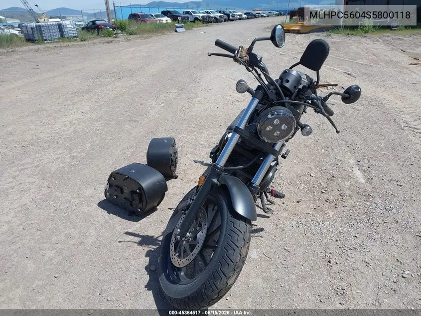2025 Honda Cmx500 VIN: MLHPC5604S5800118 Lot: 45364517