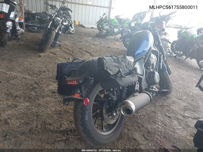 2025 Honda Cmx500 A2 VIN: MLHPC5617S5800011 Lot: 45543732