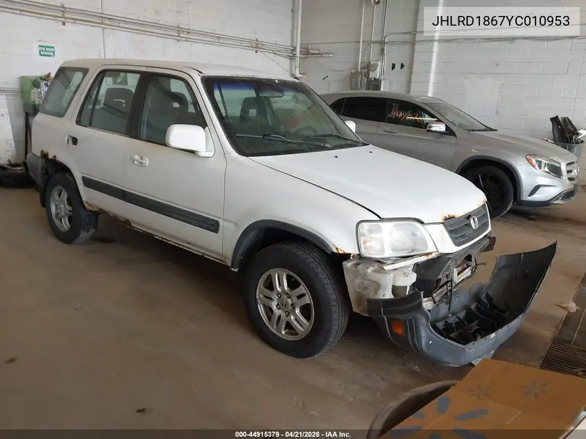 2000 Honda Cr-V Ex VIN: JHLRD1867YC010953 Lot: 44915379
