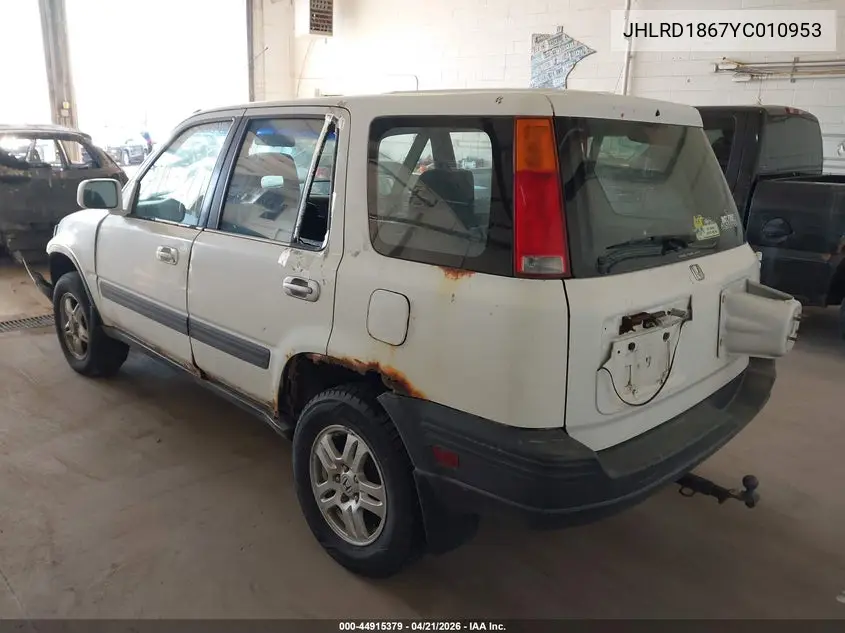 2000 Honda Cr-V Ex VIN: JHLRD1867YC010953 Lot: 44915379