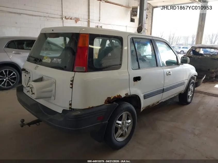 2000 Honda Cr-V Ex VIN: JHLRD1867YC010953 Lot: 44915379