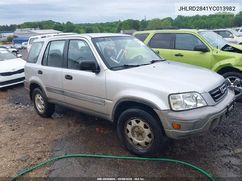 2000 Honda Cr-V Lx VIN: JHLRD2841YC013982 Lot: 45055655
