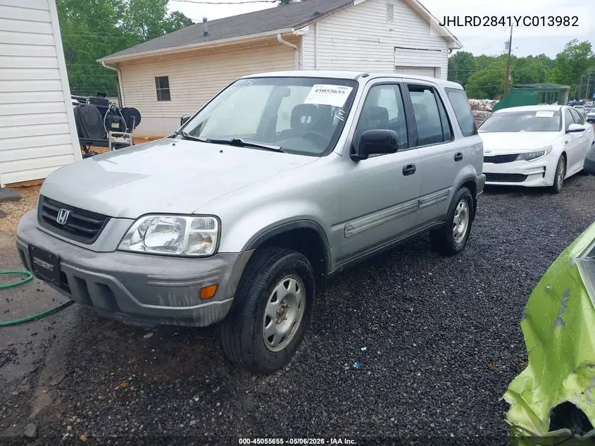 2000 Honda Cr-V Lx VIN: JHLRD2841YC013982 Lot: 45055655