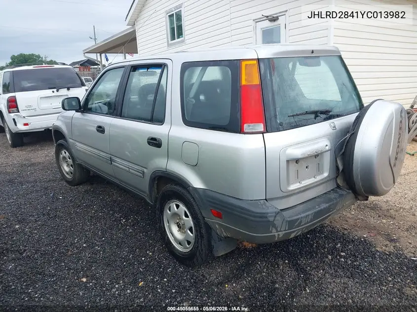 2000 Honda Cr-V Lx VIN: JHLRD2841YC013982 Lot: 45055655