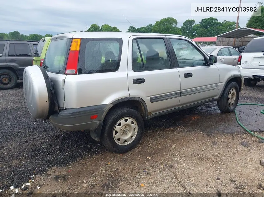 2000 Honda Cr-V Lx VIN: JHLRD2841YC013982 Lot: 45055655
