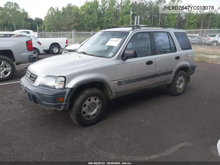 2000 Honda Cr-V Lx VIN: JHLRD2847YC013078 Lot: 45239122