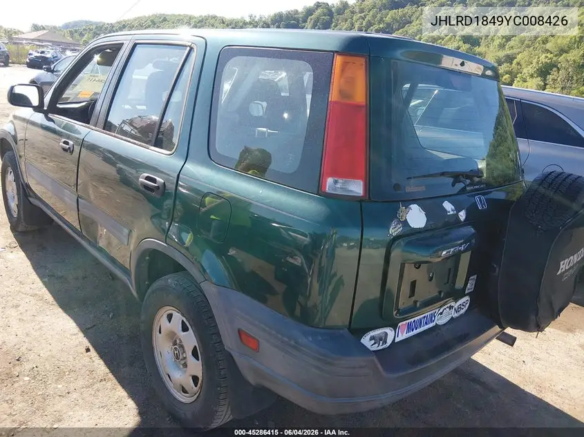 2000 Honda Cr-V Lx VIN: JHLRD1849YC008426 Lot: 45286415
