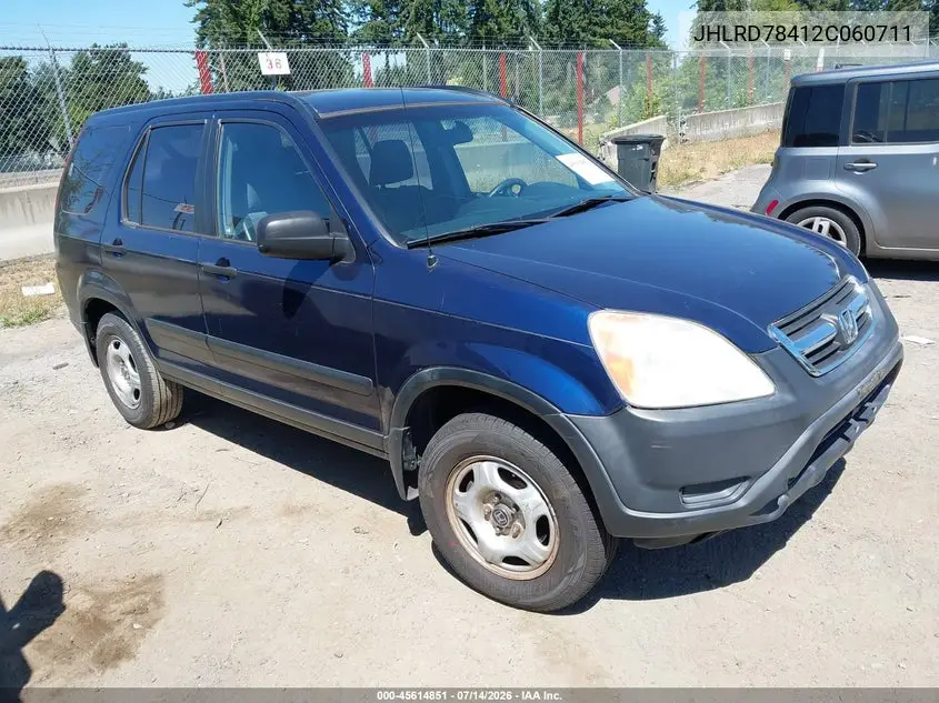 2002 Honda Cr-V Lx VIN: JHLRD78412C060711 Lot: 45614851