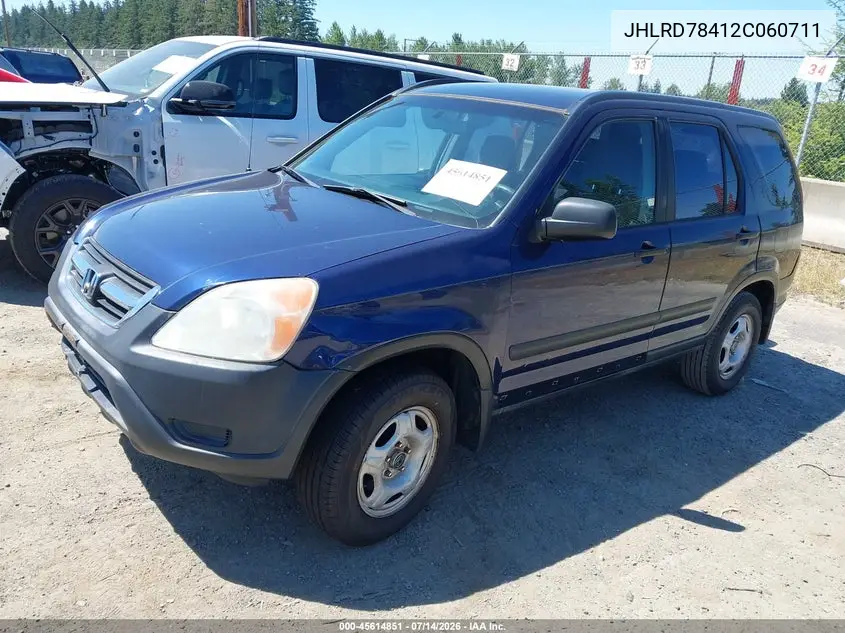 2002 Honda Cr-V Lx VIN: JHLRD78412C060711 Lot: 45614851