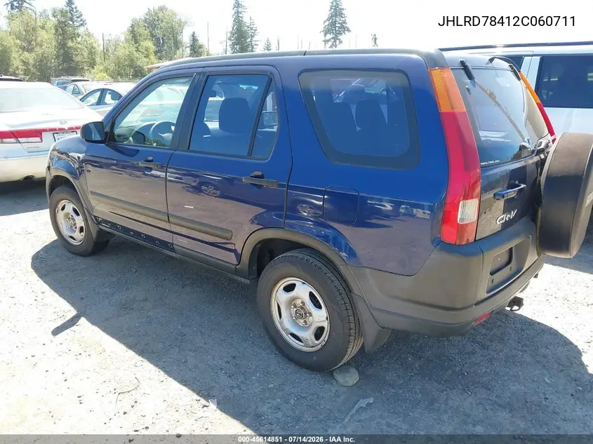 2002 Honda Cr-V Lx VIN: JHLRD78412C060711 Lot: 45614851