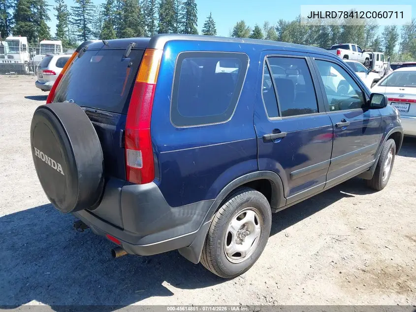 2002 Honda Cr-V Lx VIN: JHLRD78412C060711 Lot: 45614851