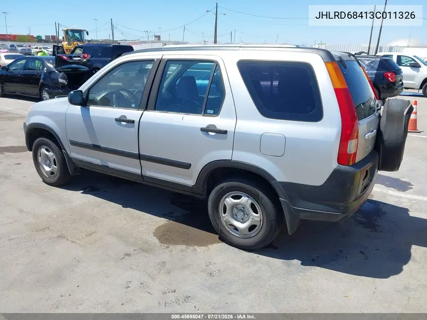 2003 Honda Cr-V Lx VIN: JHLRD68413C011326 Lot: 45698047
