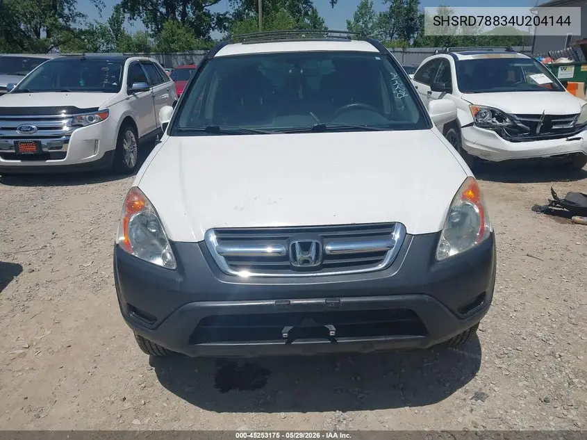 2004 Honda Cr-V Ex VIN: SHSRD78834U204144 Lot: 45253175