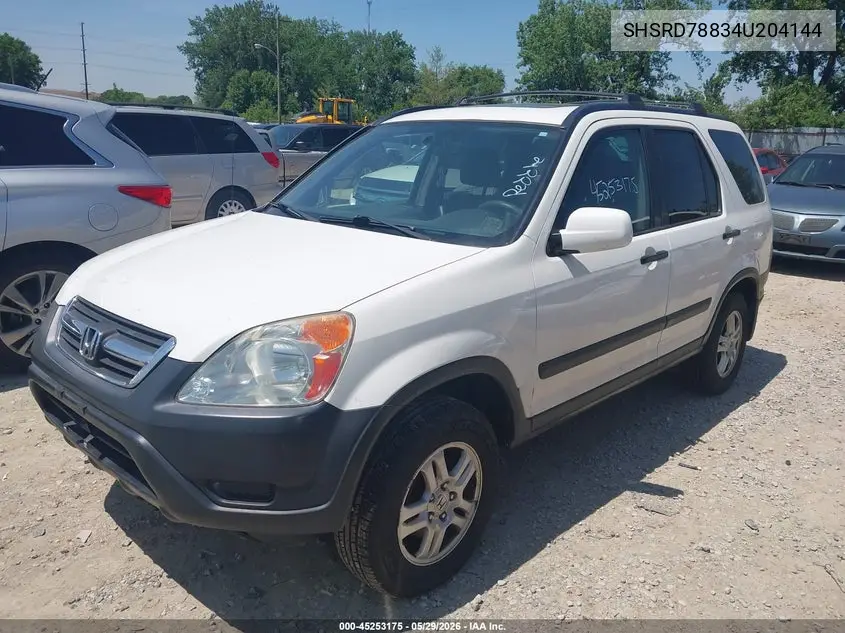 2004 Honda Cr-V Ex VIN: SHSRD78834U204144 Lot: 45253175