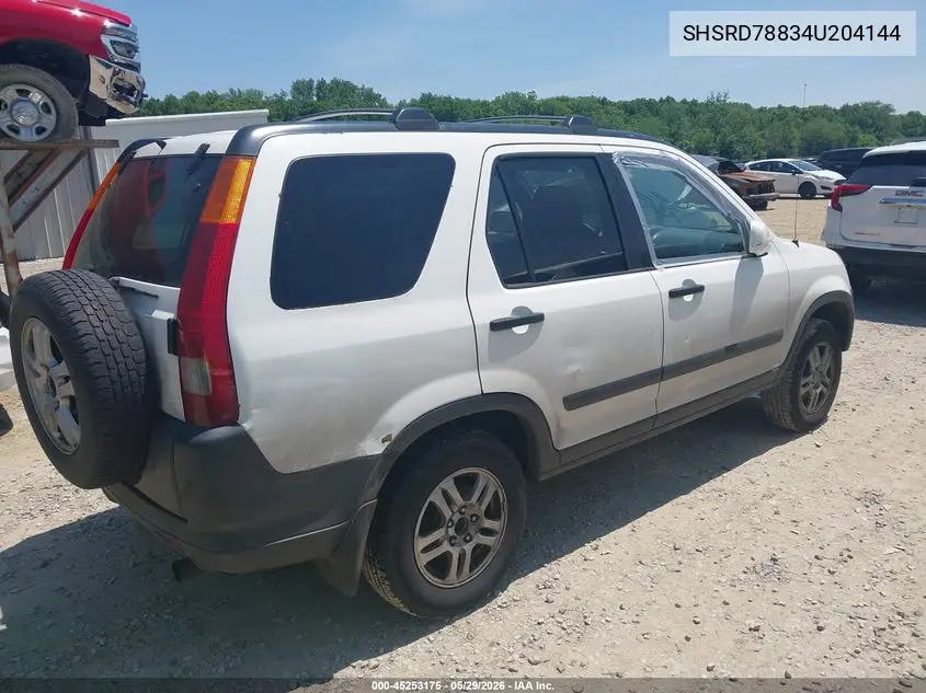 2004 Honda Cr-V Ex VIN: SHSRD78834U204144 Lot: 45253175