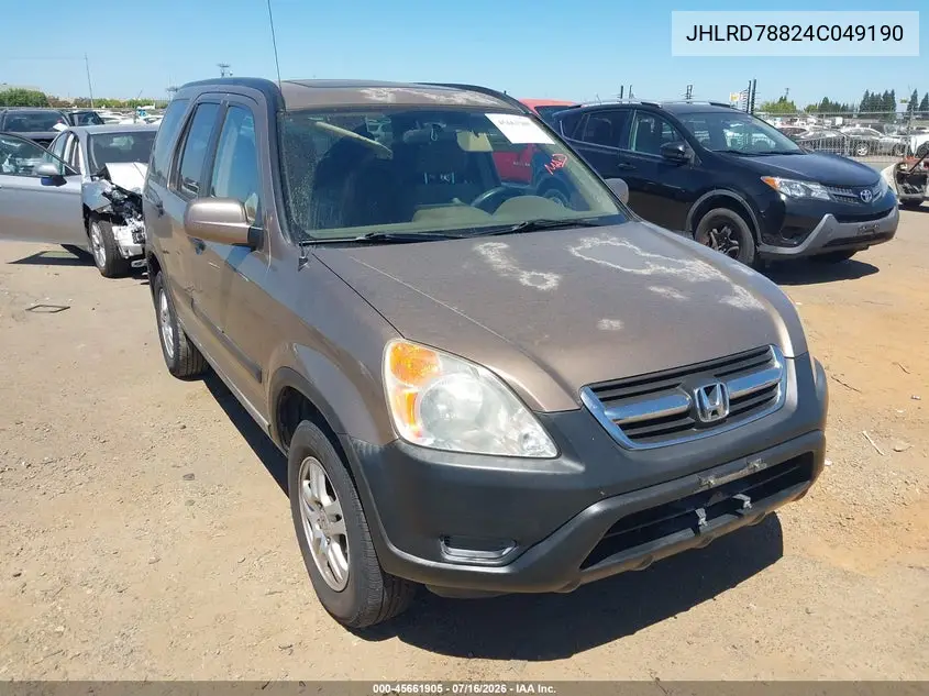 2004 Honda Cr-V Ex VIN: JHLRD78824C049190 Lot: 45661905