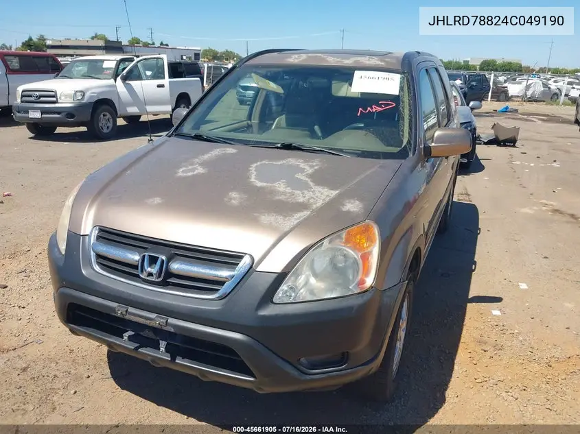 2004 Honda Cr-V Ex VIN: JHLRD78824C049190 Lot: 45661905