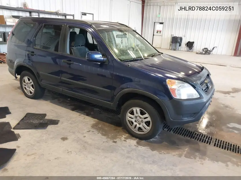 2004 Honda Cr-V Ex VIN: JHLRD78824C059251 Lot: 45667284