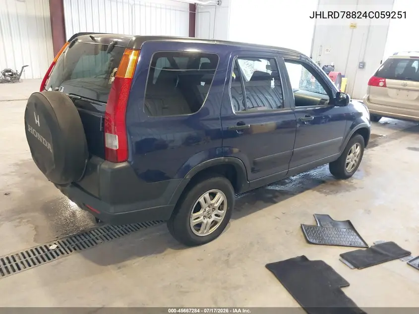 2004 Honda Cr-V Ex VIN: JHLRD78824C059251 Lot: 45667284